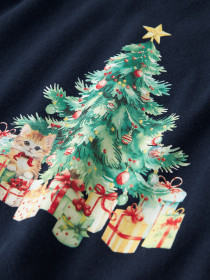 NAME IT Bluse Vosmas Navy Blazer Xmas Tree Cat